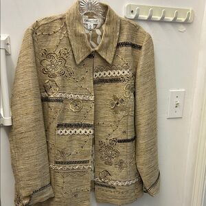 Coldwater Creek Women's Beige Embroidered Blazer